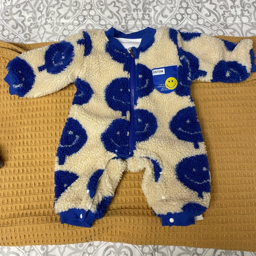 Baby Smiley Fleece Lined Warm Romper by Yoohal
